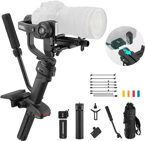 ZHIYUN Weebill 3 Combo, Gimbal Stabilizer for DSLR and Mirrorless Camera, Nikon Sony Panasonic Canon Fujifilm BMPCC 6K, Extendable Sling Grip, Wrist Rest, Fill Light & Mic Integration, PD Fast Charge