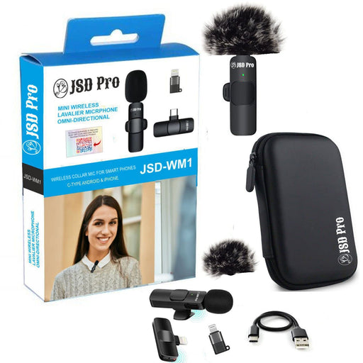 JSD PRO® - JSD-WM1 with Fur - Mini Wireless Microphone for Smartphone & IPhone