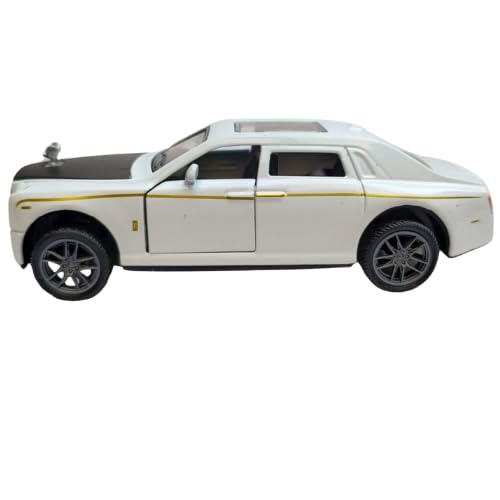 JSD PRO®- Rolls Royce -JSD-DC035SB-Premium Collection-Die Cast Model 1:32-Metal Toy Car with Openable Doors, Light & Sound with Storage Box (White)