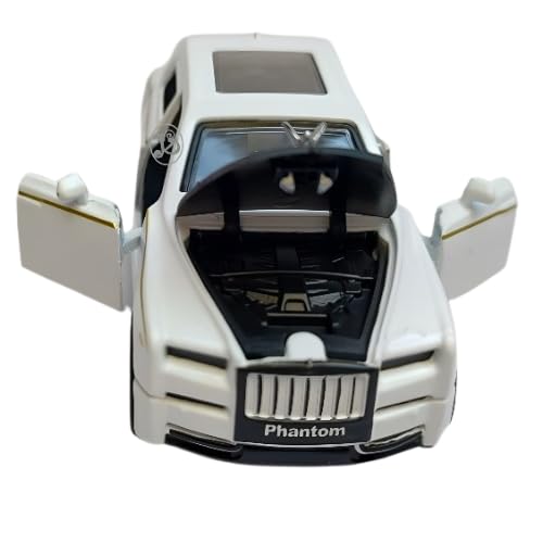 JSD PRO®- Rolls Royce -JSD-DC035SB-Premium Collection-Die Cast Model 1:32-Metal Toy Car with Openable Doors, Light & Sound with Storage Box (White)