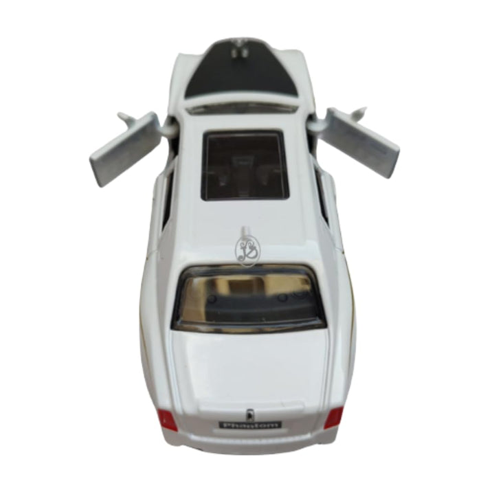 JSD PRO®- Rolls Royce Phantom -JSD-DC034-Premium Collection-Die Cast Model 1:32-Metal Toy Car with Openable Doors, Light & Sound (White)