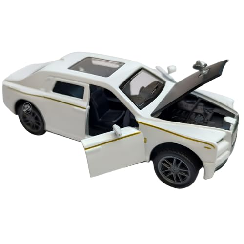 JSD PRO®- Rolls Royce -JSD-DC035SB-Premium Collection-Die Cast Model 1:32-Metal Toy Car with Openable Doors, Light & Sound with Storage Box (White)
