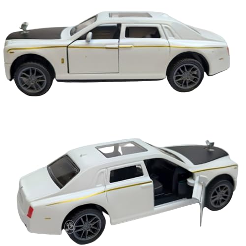 JSD PRO®- Rolls Royce -JSD-DC035SB-Premium Collection-Die Cast Model 1:32-Metal Toy Car with Openable Doors, Light & Sound with Storage Box (White)
