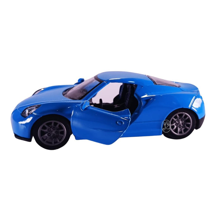 JSD PRO®- Alfa Romeo 4C -JSD-DC091-Premium Collection-Die Cast Model 1:32-Metal Toy Car with Openable Doors, Light & Sound with Storage Box (Blue)