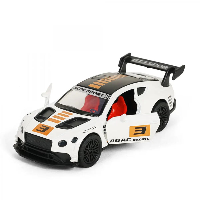 JSD PRO®- Bentley GT3-White-JSD-DC028 -Premium Collection-Die Cast Model 1:32-Metal Toy Car with Storage Box (White)