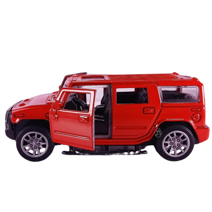 JSD PRO®- Hummer -JSD-DC085-Premium Collection-Die Cast Model 1:32-Metal Toy Car, Openable Doors with Storage Box (RED)