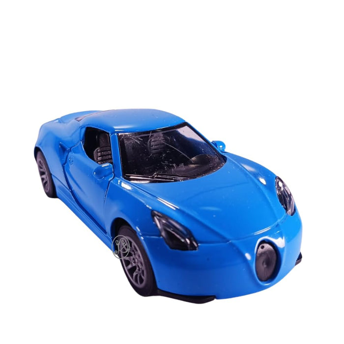 JSD PRO®- Alfa Romeo 4C -JSD-DC091-Premium Collection-Die Cast Model 1:32-Metal Toy Car with Openable Doors, Light & Sound with Storage Box (Blue)