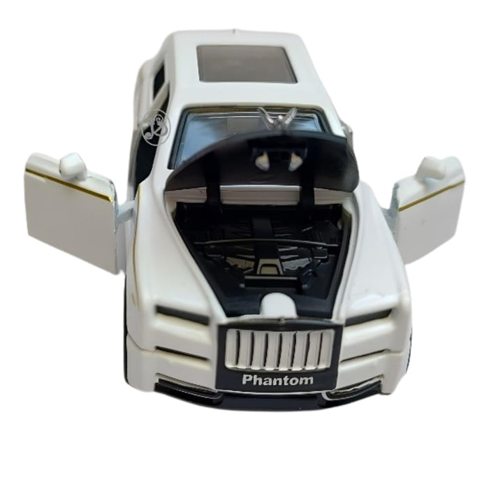 JSD PRO®- Rolls Royce Phantom -JSD-DC034-Premium Collection-Die Cast Model 1:32-Metal Toy Car with Openable Doors, Light & Sound (White)