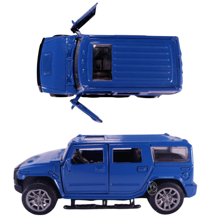 JSD PRO®- Hummer -JSD-DC087-Premium Collection-Die Cast Model 1:32-Metal Toy Car, Openable Doors with Storage Box (Blue)