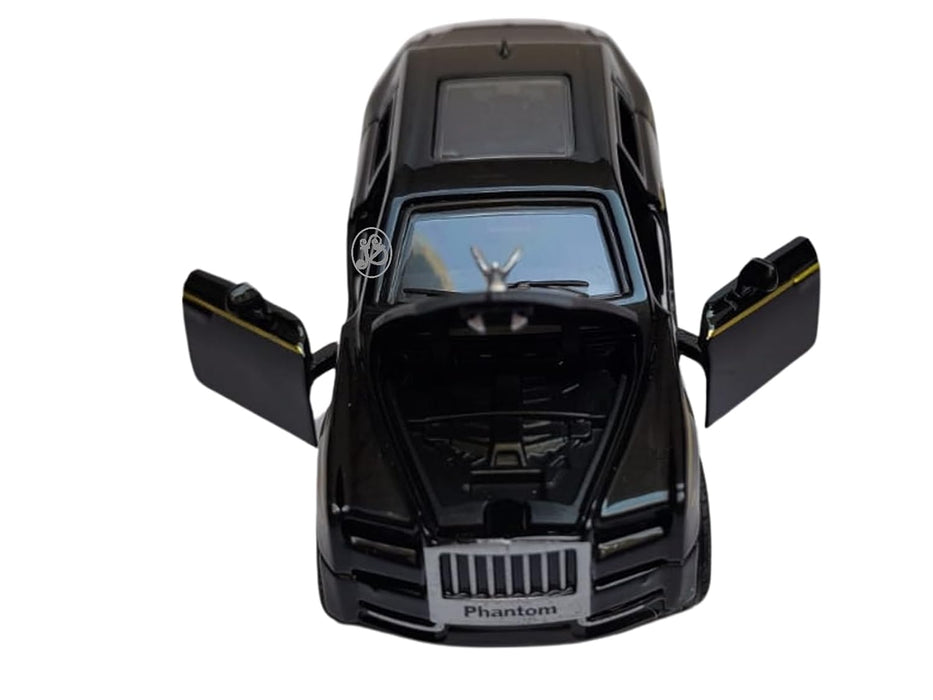 JSD PRO®- Rolls Royce Phantom -JSD-DC036-Premium Collection-Die Cast Model 1:32-Metal Toy Car with Openable Doors, Light & Sound (Black))