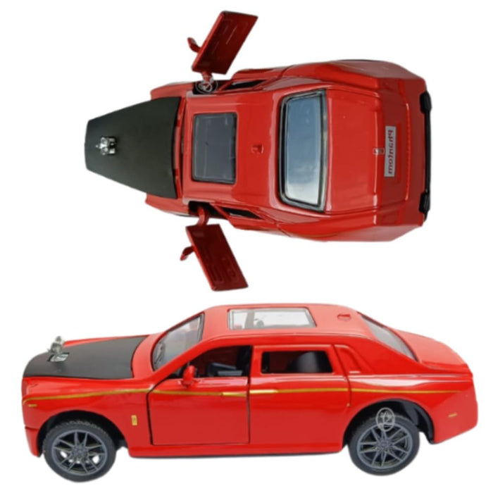 JSD PRO®- Rolls Royce Phantom -JSD-DC034-Premium Collection-Die Cast Model 1:32-Metal Toy Car with Openable Doors, Light & Sound with Storage Box (Red)
