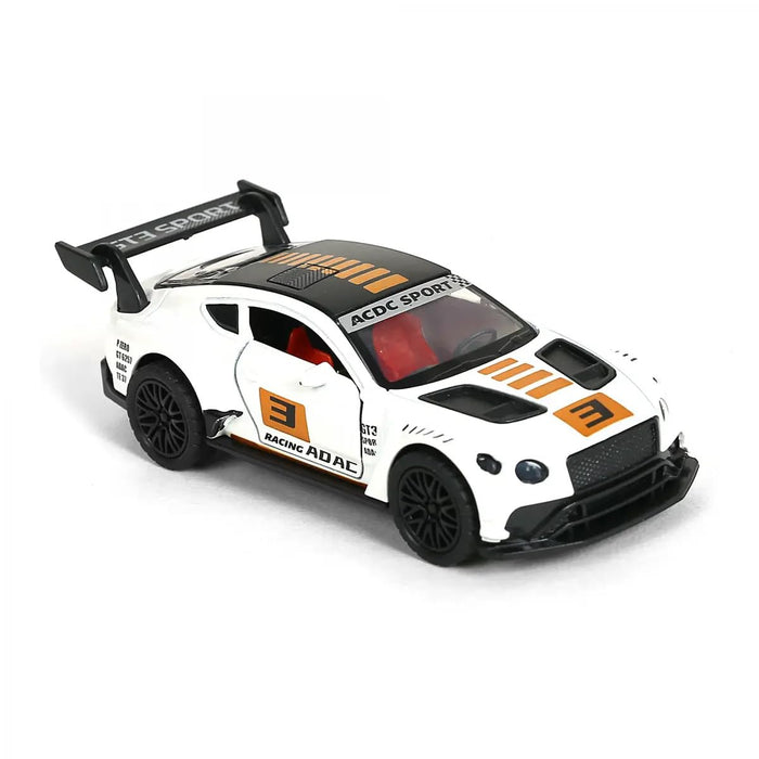 JSD PRO®- Bentley GT3-White-JSD-DC028 -Premium Collection-Die Cast Model 1:32-Metal Toy Car with Storage Box (White)