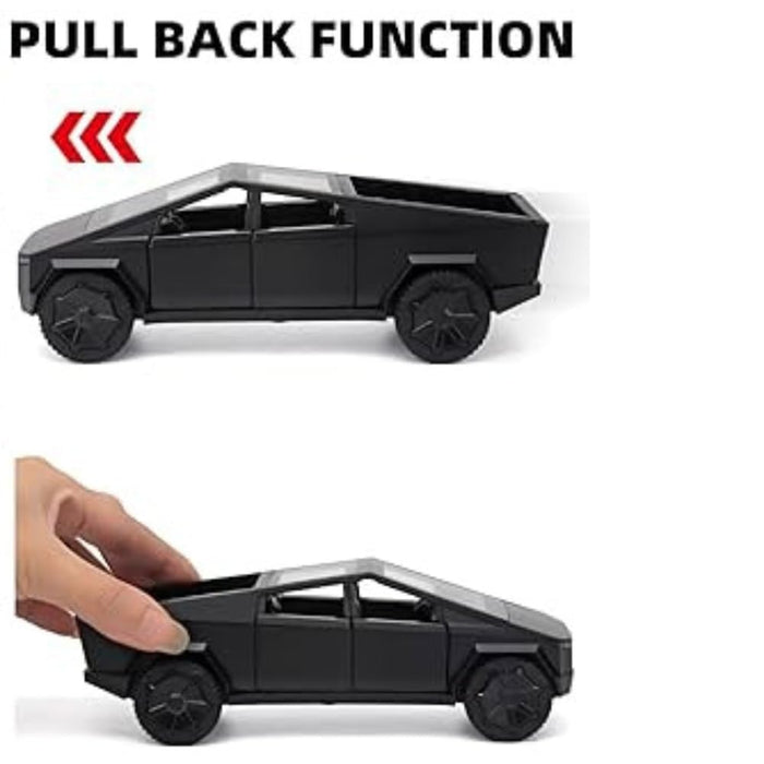 JSD PRO®- Tesla CYBERTRUCK -JSD-DC078-Premium Collection-Die Cast Model 1:32-Metal Toy Car, Openable Doors with Storage Box (Black)