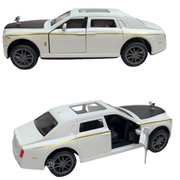 JSD PRO®- Rolls Royce Phantom -JSD-DC034-Premium Collection-Die Cast Model 1:32-Metal Toy Car with Openable Doors, Light & Sound (White)