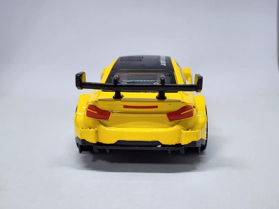 JSD PRO®- BMW M4 -JSD-DC004-Premium Collection-Die Cast Model 1:32-Metal Toy Car with Storage Box (Yellow)