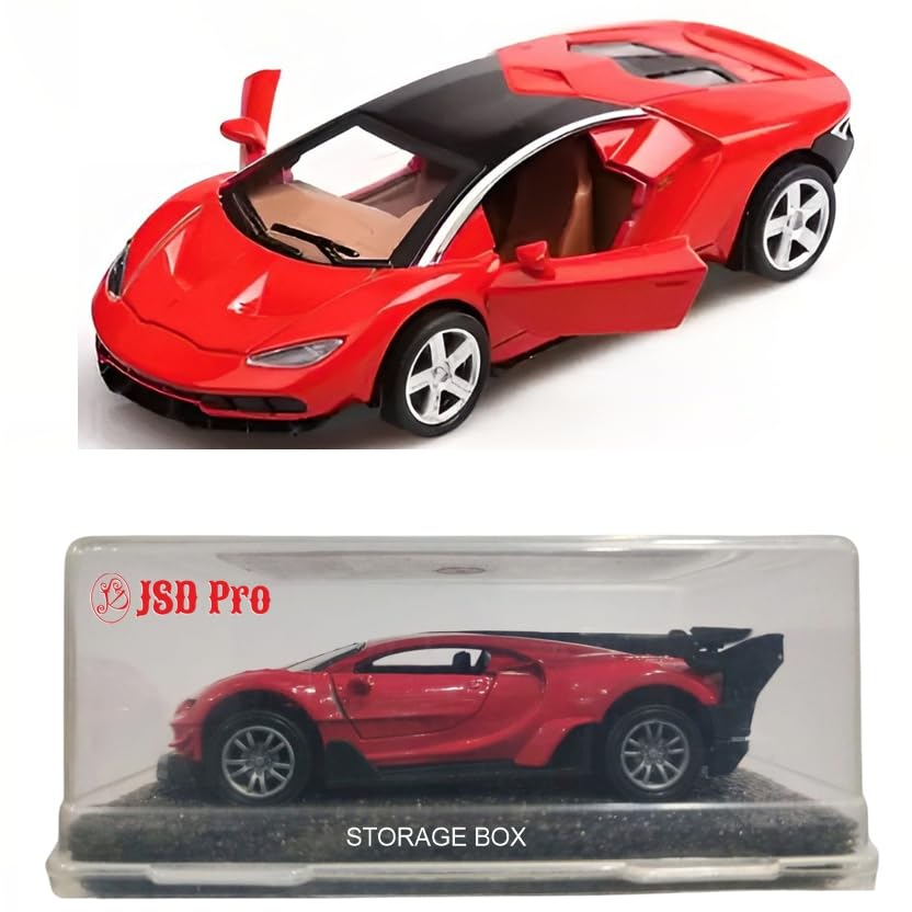 JSD PRO®- Lamborghini -JSD-DC001 -Premium Collection-Die Cast Model 1:32-Metal Toy Car with Storage Box (RED)