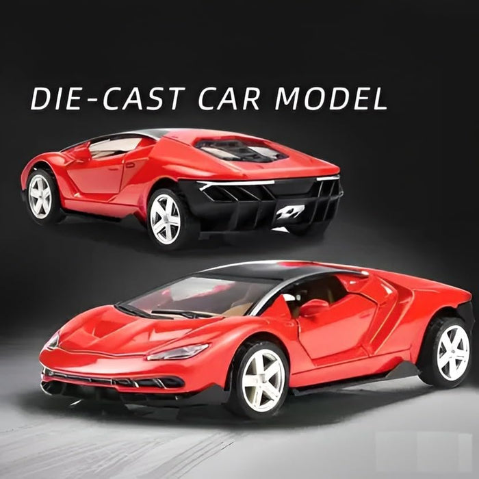 JSD PRO®- Lamborghini -JSD-DC001 -Premium Collection-Die Cast Model 1:32-Metal Toy Car with Storage Box (RED)
