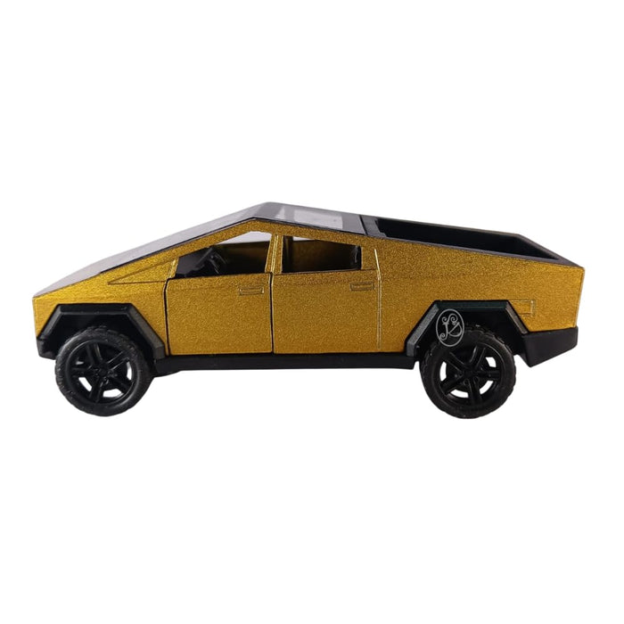JSD PRO®- Tesla CYBERTRUCK -JSD-DC074-Premium Collection-Die Cast Model 1:32-Metal Toy Car, Openable Doors with Storage Box (Gold)