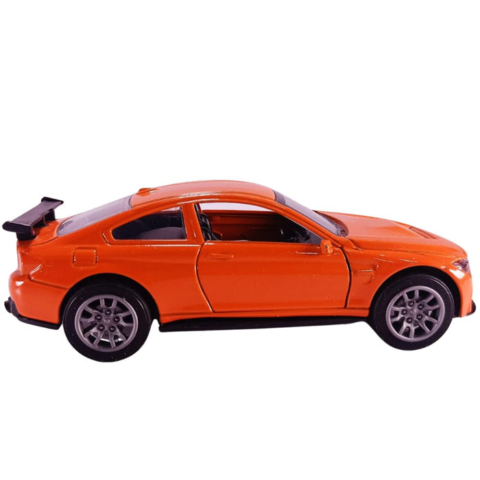JSD PRO®- BMW M4 GTS-JSD-DC088-Premium Collection-Die Cast Model 1:32-Metal Toy Car with Openable Doors, Light & Sound (Orange)
