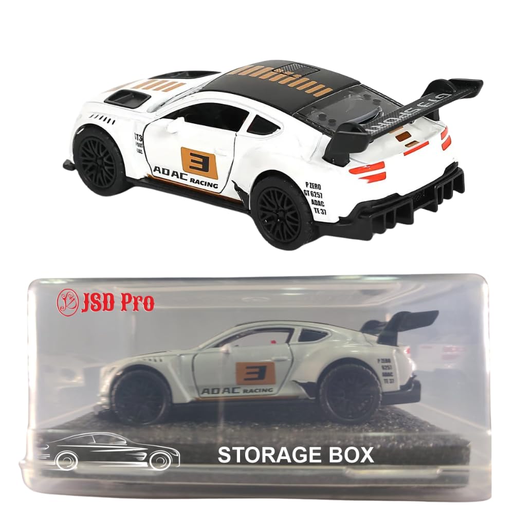 JSD PRO®- Bentley GT3-White-JSD-DC028 -Premium Collection-Die Cast Model 1:32-Metal Toy Car with Storage Box (White)