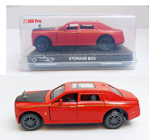 JSD PRO®- Rolls Royce Phantom -JSD-DC034-Premium Collection-Die Cast Model 1:32-Metal Toy Car with Openable Doors, Light & Sound with Storage Box (Red)