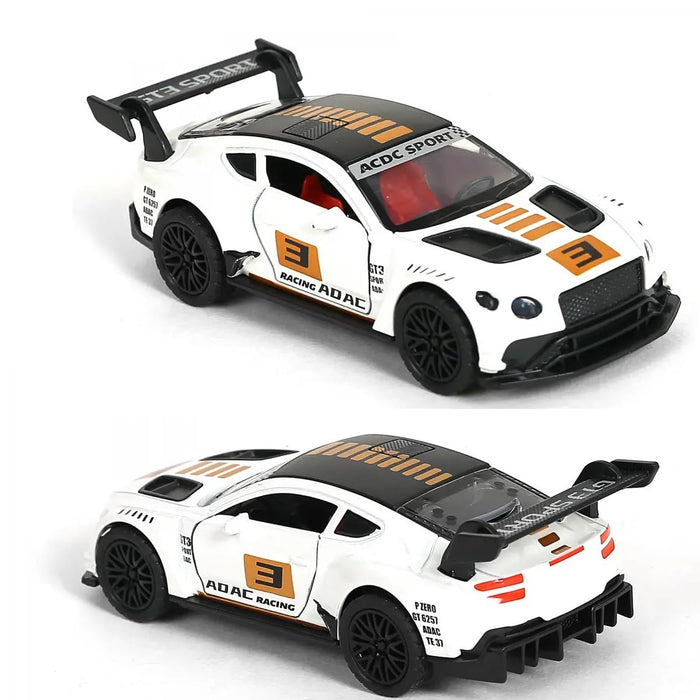JSD PRO®- Bentley GT3-White-JSD-DC028 -Premium Collection-Die Cast Model 1:32-Metal Toy Car with Storage Box (White)