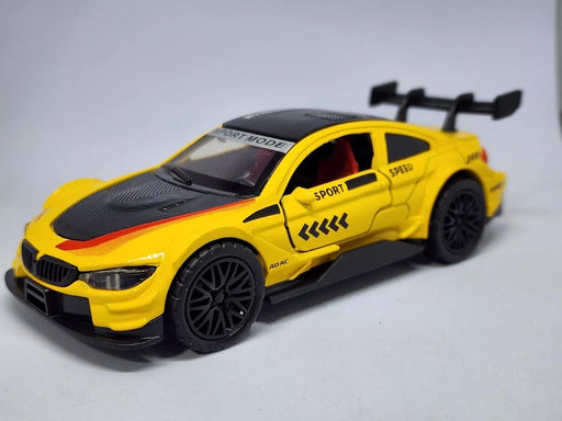 JSD PRO®- BMW M4 -JSD-DC004-Premium Collection-Die Cast Model 1:32-Metal Toy Car with Storage Box (Yellow)