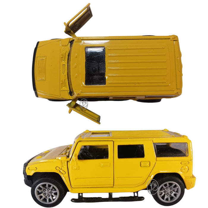 JSD PRO®- Hummer -JSD-DC072-Premium Collection-Die Cast Model 1:32-Metal Toy Car, Openable Doors with Storage Box (Yellow)