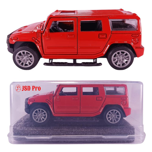 JSD PRO®- Hummer -JSD-DC085-Premium Collection-Die Cast Model 1:32-Metal Toy Car, Openable Doors with Storage Box (RED)
