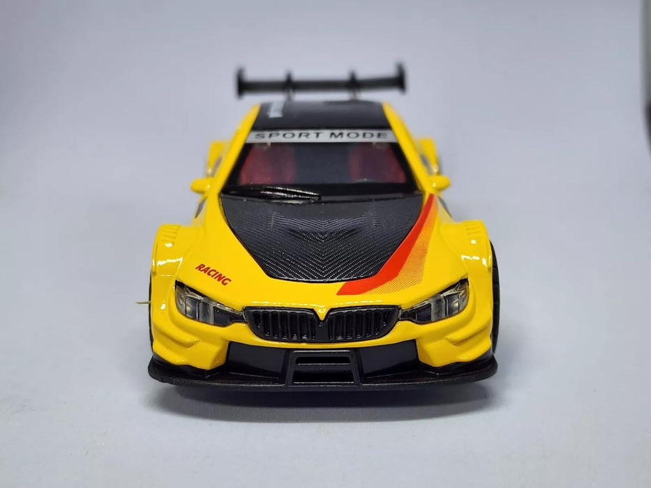 JSD PRO®- BMW M4 -JSD-DC004-Premium Collection-Die Cast Model 1:32-Metal Toy Car with Storage Box (Yellow)