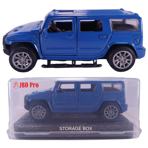 JSD PRO®- Hummer -JSD-DC087-Premium Collection-Die Cast Model 1:32-Metal Toy Car, Openable Doors with Storage Box (Blue)