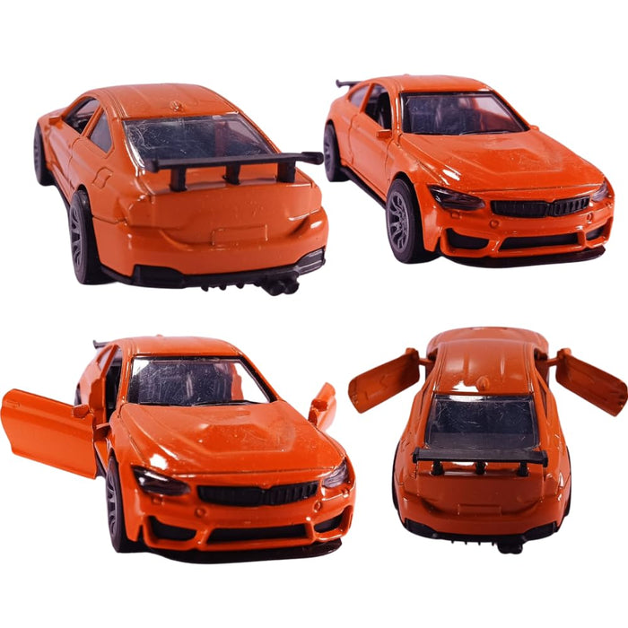 JSD PRO®- BMW M4 GTS-JSD-DC088-Premium Collection-Die Cast Model 1:32-Metal Toy Car with Openable Doors, Light & Sound (Orange)