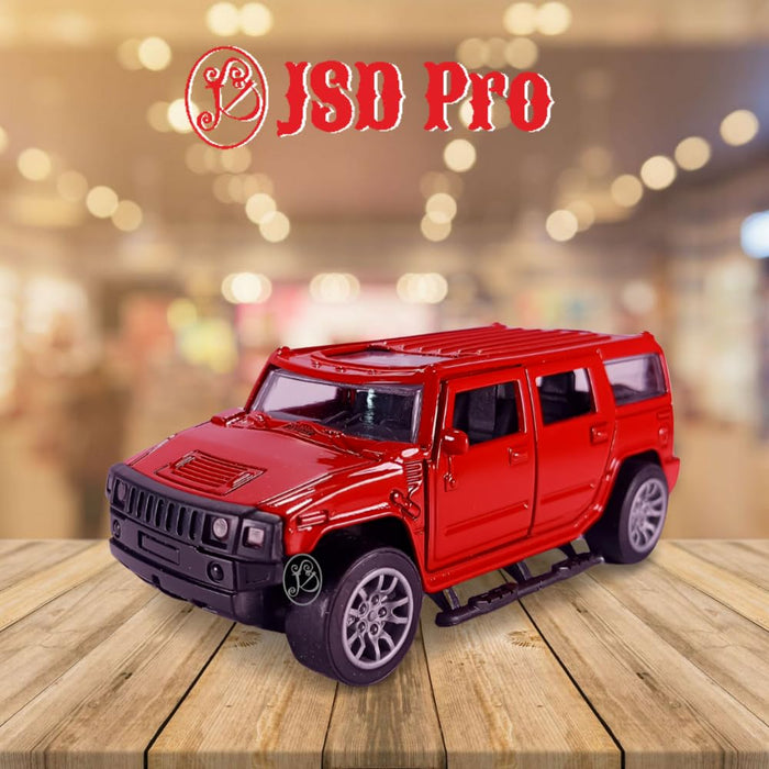 JSD PRO®- Hummer -JSD-DC085-Premium Collection-Die Cast Model 1:32-Metal Toy Car, Openable Doors with Storage Box (RED)
