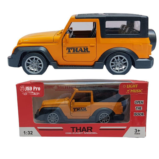 JSD PRO®-Thar -JSD-DC053-Premium Collection-Die Cast Model 1:32-Metal Toy Car with Openable Doors, Light & Sound (Orange)