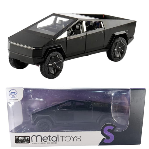 JSD PRO®- Tesla CYBERTRUCK -JSD-DC079-Premium Collection-Die Cast Model 1:32-Metal Toy Car with Openable Doors (Black)