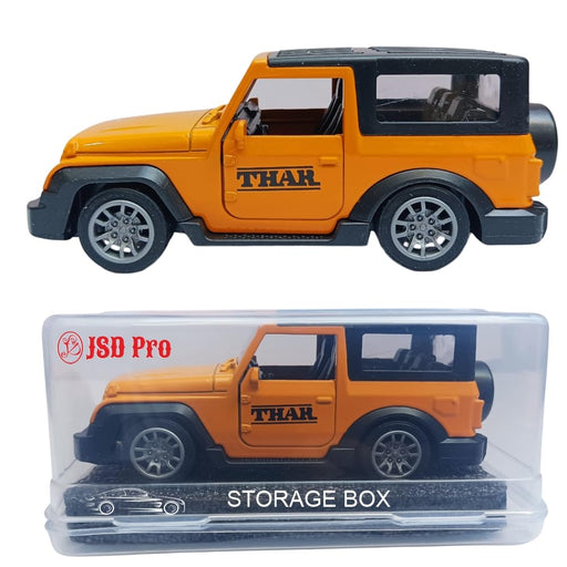 JSD PRO®- Thar -JSD-DC048SB-Premium Collection-Die Cast Model 1:32-Metal Toy Car with Openable Doors, Light & Sound with Storage Box (Orange)