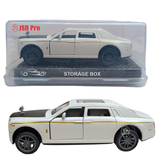JSD PRO®- Rolls Royce Phantom -JSD-DC034-Premium Collection-Die Cast Model 1:32-Metal Toy Car with Openable Doors, Light & Sound (White)