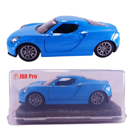 JSD PRO®- Alfa Romeo 4C -JSD-DC091-Premium Collection-Die Cast Model 1:32-Metal Toy Car with Openable Doors, Light & Sound with Storage Box (Blue)