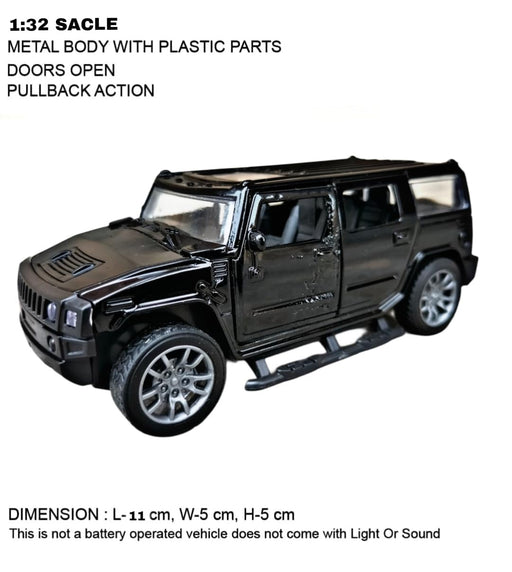 JSD PRO®- Hummer -JSD-DC014 -Premium Collection-Die Cast Model 1:32-Metal Toy Car with Storage Box (Black)