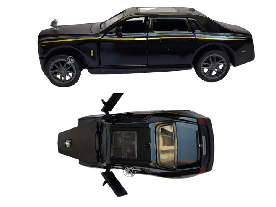 JSD PRO®- Rolls Royce Phantom -JSD-DC036-Premium Collection-Die Cast Model 1:32-Metal Toy Car with Openable Doors, Light & Sound (Black))
