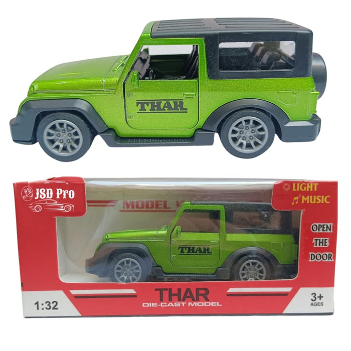 JSD PRO®-Thar -JSD-DC052-Premium Collection-Die Cast Model 1:32-Metal Toy Car with Openable Doors, Light & Sound (Mettalic Green)