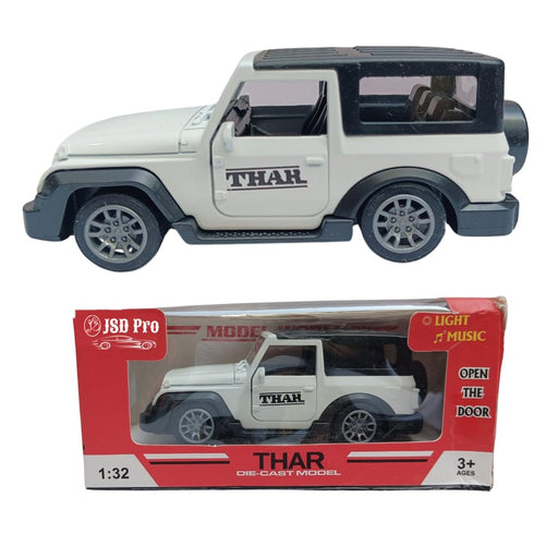 JSD PRO®-Thar -JSD-DC054-Premium Collection-Die Cast Model 1:32-Metal Toy Car with Openable Doors, Light & Sound (White)