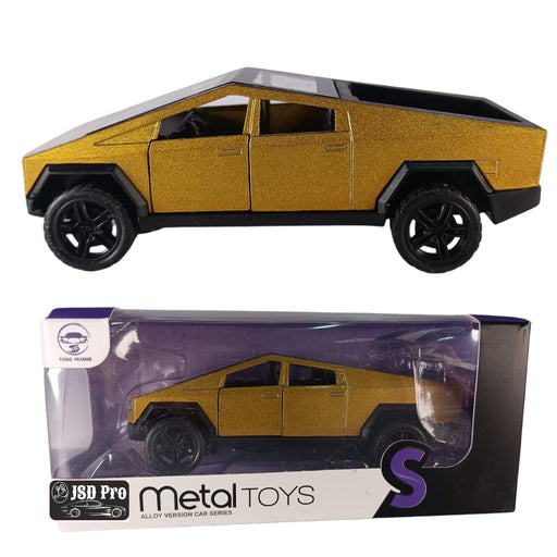 JSD PRO®- Tesla CYBERTRUCK -JSD-DC075-Premium Collection-Die Cast Model 1:32-Metal Toy Car with Openable Doors (Gold)