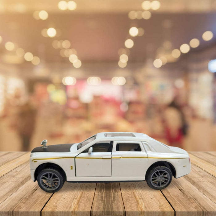 JSD PRO®- Rolls Royce Phantom -JSD-DC034-Premium Collection-Die Cast Model 1:32-Metal Toy Car with Openable Doors, Light & Sound (White)