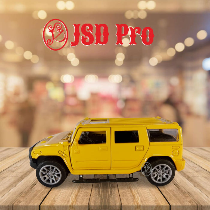 JSD PRO®- Hummer -JSD-DC073-Premium Collection-Die Cast Model 1:32-Metal Toy Car with Openable Doors (Yellow)