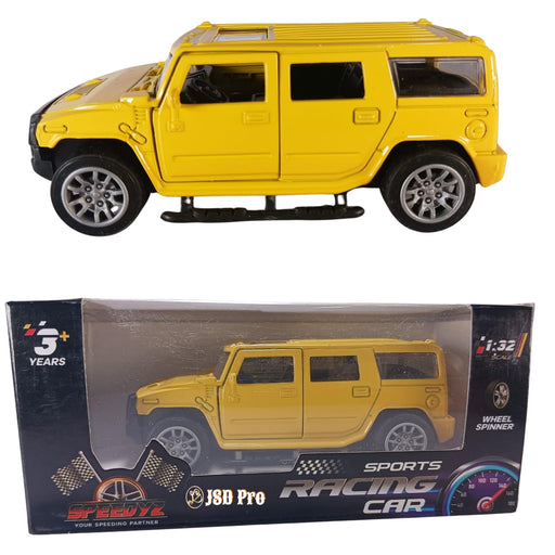 JSD PRO®- Hummer -JSD-DC073-Premium Collection-Die Cast Model 1:32-Metal Toy Car with Openable Doors (Yellow)