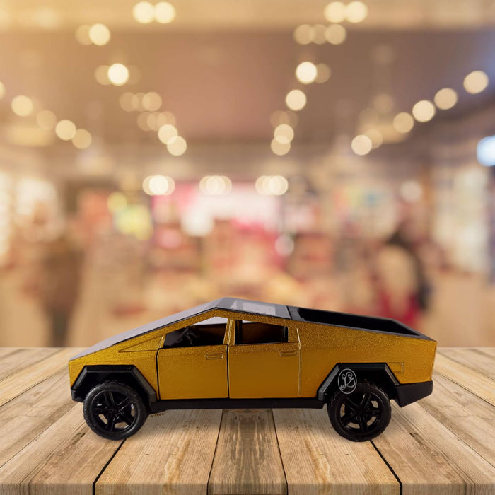 JSD PRO®- Tesla CYBERTRUCK -JSD-DC075-Premium Collection-Die Cast Model 1:32-Metal Toy Car with Openable Doors (Gold)