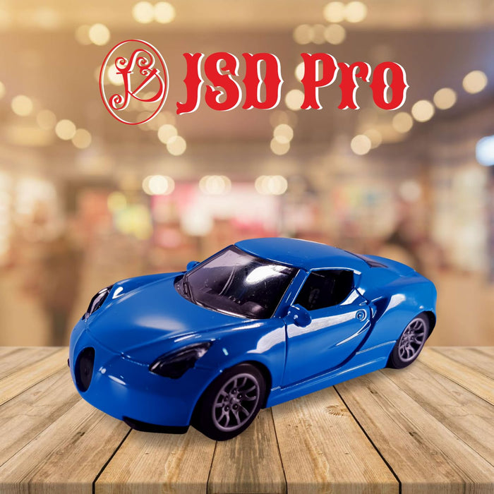 JSD PRO®- Alfa Romeo 4C -JSD-DC091-Premium Collection-Die Cast Model 1:32-Metal Toy Car with Openable Doors, Light & Sound with Storage Box (Blue)