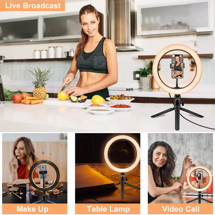 JSD Pro 10 inch Professional LED Ring Light for YouTube/Video Shoot/Makeup Shoot/Studio Shoots/Instagram Video Shoot etc.