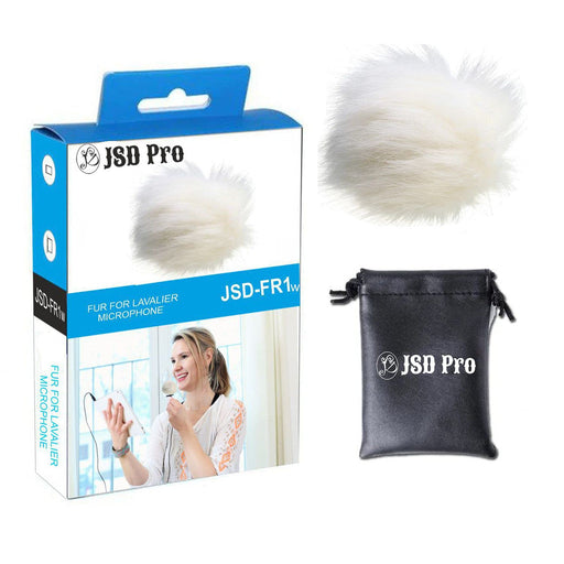 JSD-FR1w (White) Windshield Fur for Lavalier Microphones like Bo-ya M1 and other brands lapel, Collar Mics for Smartphone and Dslrs